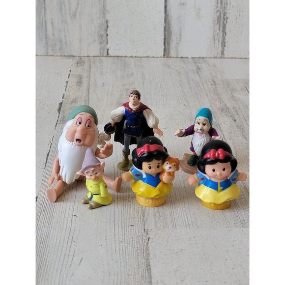 Disney Princess Snow White Prince Charming dwarves playset toy figure - Picture 1 of 11